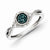 Sterling Silver & Blue and White Diamond Ring