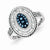 Sterling Silver Blue & White Diamond Oval Ring