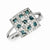 Sterling Silver Blue & White Diamond Checkerboard Ring