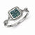 Sterling Silver with White/Blue Diamonds Square Ring