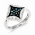 Sterling Silver Blue Diamond & Diamond Shape Ring