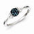 Sterling Silver Blue & White Diamond Oval Ring