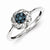 Sterling Silver Blue & White Diamond Flower Ring