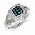 Sterling Silver Blue & White Diamond Square Ring