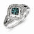 Sterling Silver Fancy White & Blue Diamond Ring