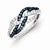 Sterling Silver Blue & White Diamond Ring