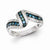 Sterling Silver Blue and White Diamond Ring