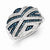 Sterling Silver Blue and White Diamond Ring