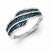 Sterling Silver Blue and White Diamond Ring