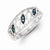 Sterling Silver w/Rhodium Plated Blue & White Diamond Ring