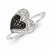 Sterling Silver w/Rhodium Plated Black & White Diamond Ring