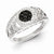 Sterling Silver w/Rhodium Plated Black & White Diamond Ring