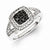 Sterling Silver Black Diamond Square Ring