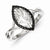 Sterling Silver w/Rhodium Plated Black & White Diamond Ring