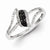 Sterling Silver w/Rhodium Plated Black & White Diamond Ring