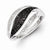Sterling Silver Black and White Diamond Wave Ring