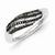 Sterling Silver Black and White Diamond Wave Ring