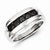 Sterling Silver & Five Black Diamond Mens Ring