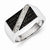 Sterling Silver w/Rhodium Plated Black and White Diamond Men's Ring