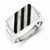 Sterling Silver w/Rhodium Plated Black and White Diamond Men's Ring
