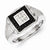 Sterling Silver w/Rhodium Plated Black and White Diamond Men's Ring