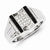 Sterling Silver w/Rhodium Plated Black and White Diamond Men's Ring