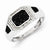 Sterling Silver w/Rhodium Plated Black and White Diamond Men's Ring