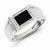 Sterling Silver w/Rhodium Plated Black and White Diamond Men's Ring