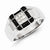 Sterling Silver w/Rhodium Plated Black and White Diamond Men's Ring