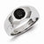 Sterling Silver Black Round Diamond Mens Ring