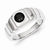 Sterling Silver Black Round Diamond Mens Ring