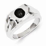 Sterling Silver Black Diamond Mens Ring