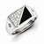 Sterling Silver w/Rhodium Plated Onyx & Diamond Men's Ring