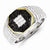 Sterling Silver and Gold Plated Black and White Diamond Men's Ring
