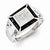 Sterling Silver w/Rhodium Plated Black and White Diamond Men's Ring