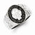 Sterling Silver Black Diamond Oval Skull Men's Ring