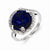Sterling Silver Lapis and Diamond Ring