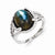 Sterling Silver Labradorite and Diamond Ring