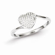 Sterling Silver Diamond Heart Ring