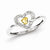 Sterling Silver 14k Plated Diamond Heart Ring
