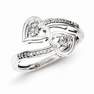 Sterling Silver Diamond Heart Ring