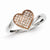 Sterling Silver & 14k Rose Gold Diamond Heart Ring