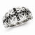 Sterling Silver Diamond Black Rhodium-plated Cross Ring