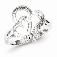 Sterling Silver Diamond Heart Ring