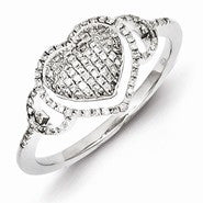 Sterling Silver Diamond Heart Ring