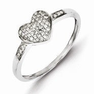 Sterling Silver Diamond Heart Ring