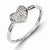 Sterling Silver Diamond Heart Ring