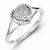 Sterling Silver w/Rhodium Plated Diamond Heart Ring