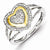 Sterling Silver & 14k Two Tone Diamond Heart Ring