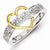 Sterling Silver 14k Plated Diamond Heart Ring